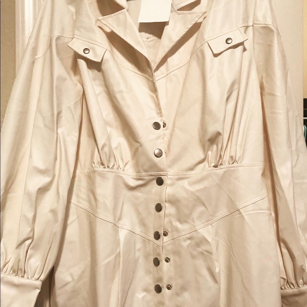 White raincoat dress